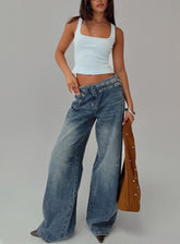Paltrow Cargo Jeans Mid Blue Wash