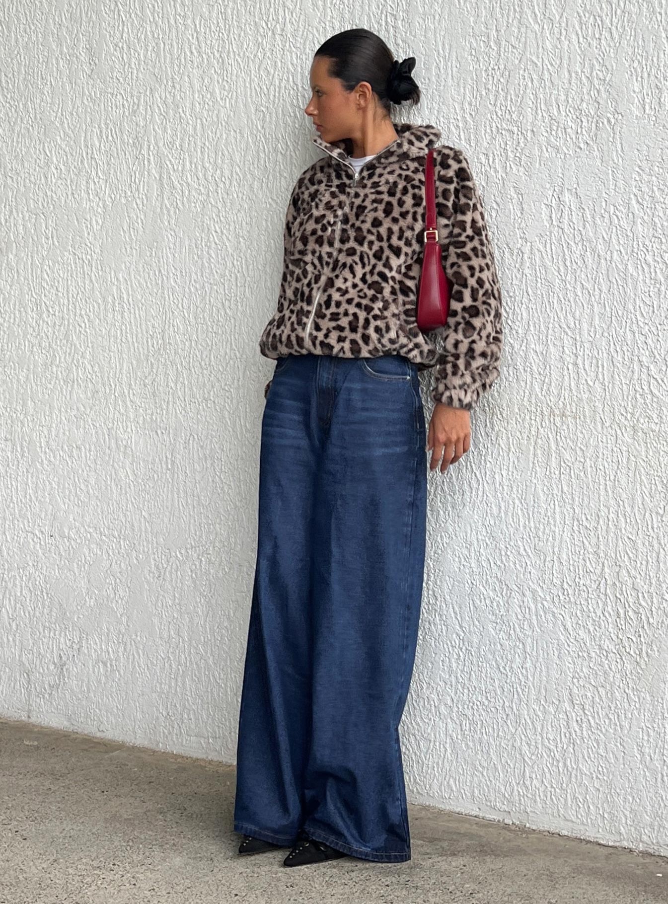 Naylor Wide Leg Jeans Mid Blue Denim