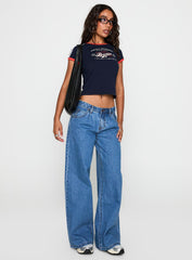 Supercut Pleat Jean Mid Blue