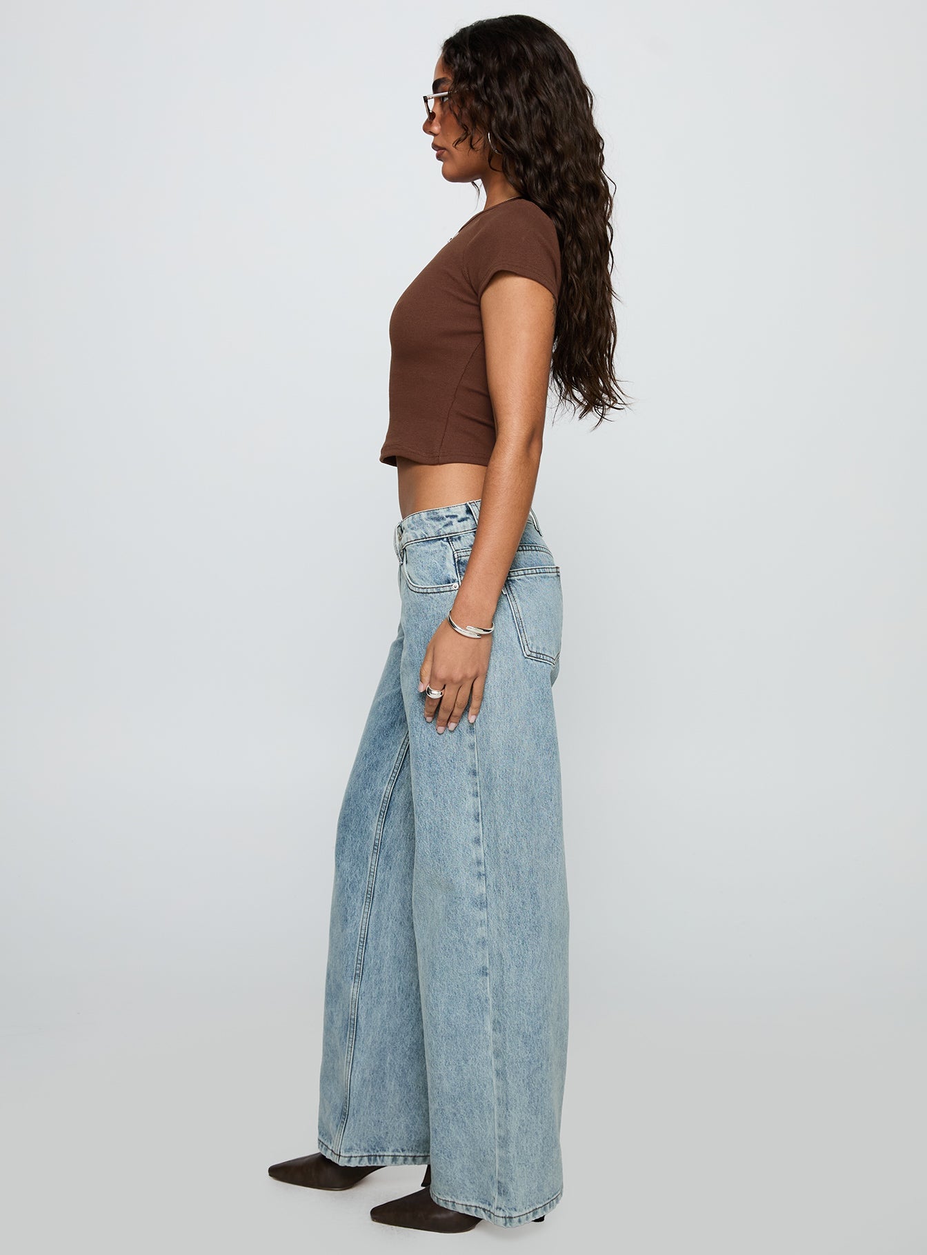 Ellanor Low Rise Slouch Denim Jean Light Blue