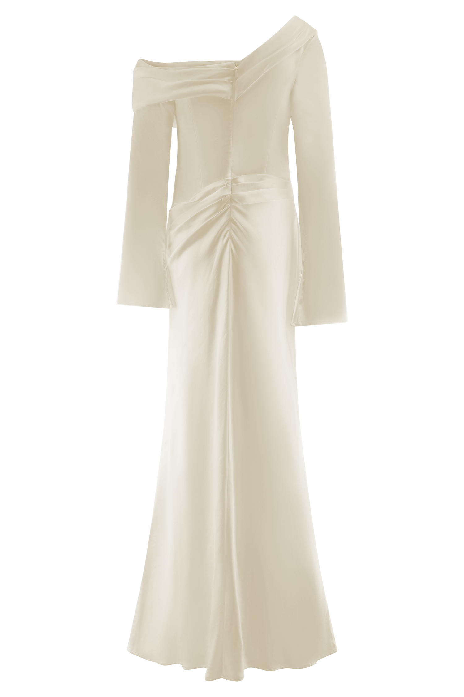 Iris Long Sleeve Satin Maxi Dress - Blush Gold
